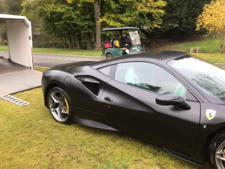 Mat black ferrari F8